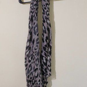 Nordstrom Lightweight Shawl: Grey Leopard Print